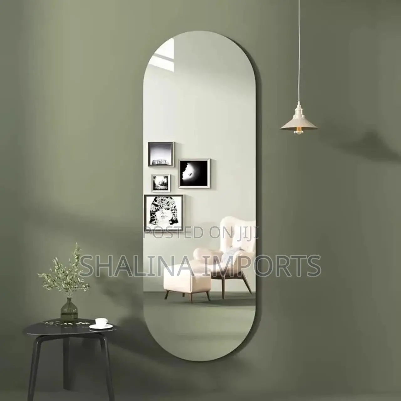 Oval Flexible Unbreakable Acrylic Mirror Size : 120*40cm