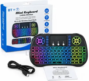 RGB Mini Wireless Keyboard – Compact Portable Keyboard for Smart TVs,
