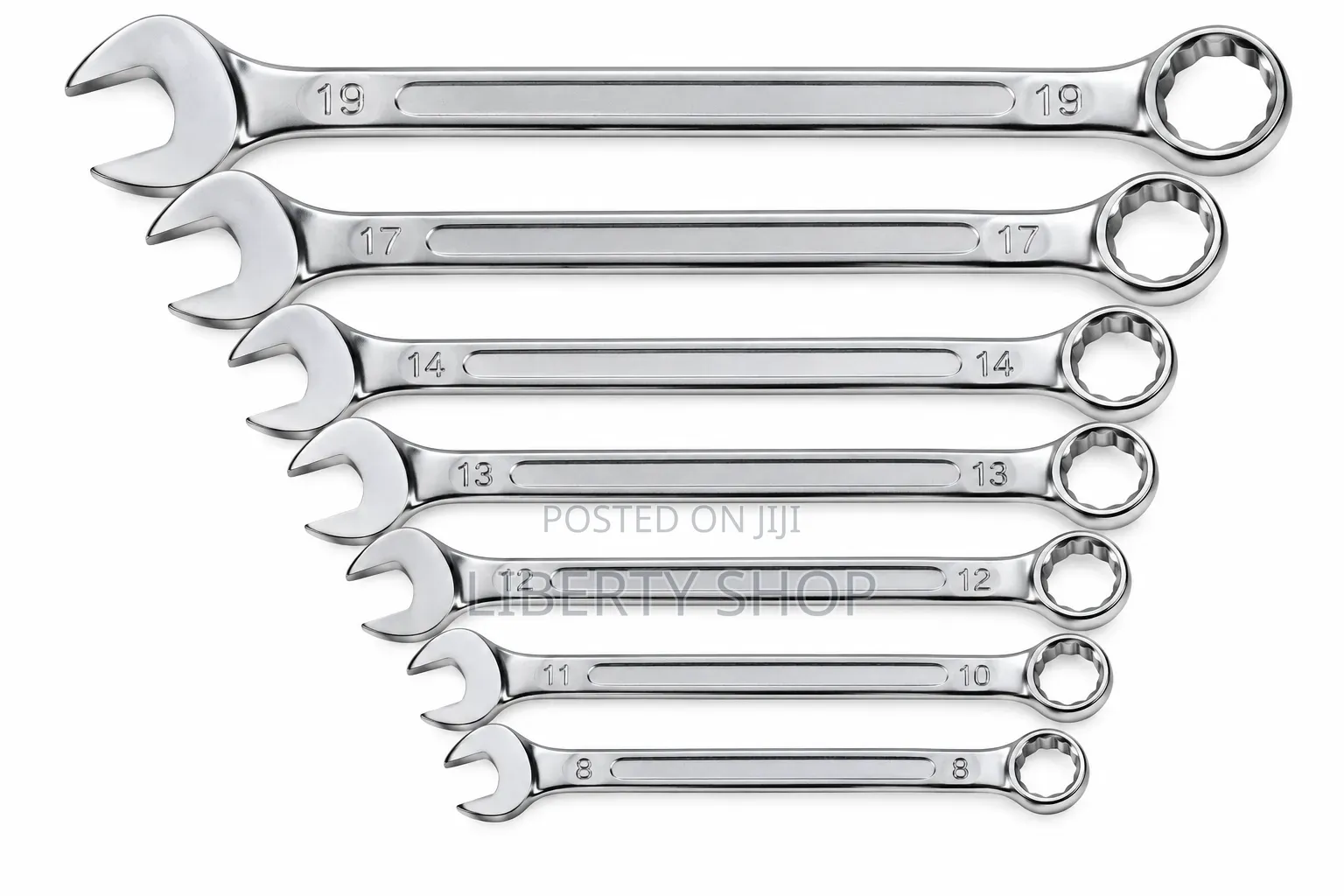 8-Piece Combination Spanner Set – Durable Open-End and Ring Wrench S