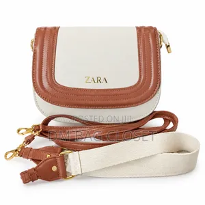 Cream and Dusty Rose Quilted Trim Crossbody Bag