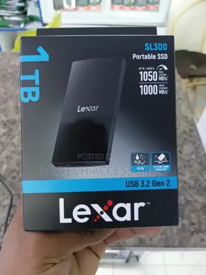 1TB Lexar SL300 USB 3.2 Gen 2 Portable SSD - Black