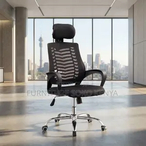 Office Chair; Swivel Adjustable Study Chair With Headrest