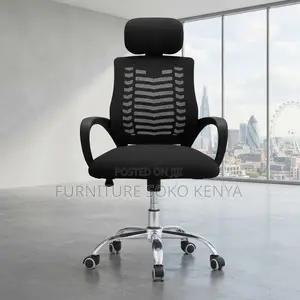 Office Chair; Swivel Adjustable Study Chair With Headrest
