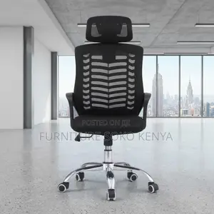 Office Chair; Swivel Adjustable Study Chair With Headrest