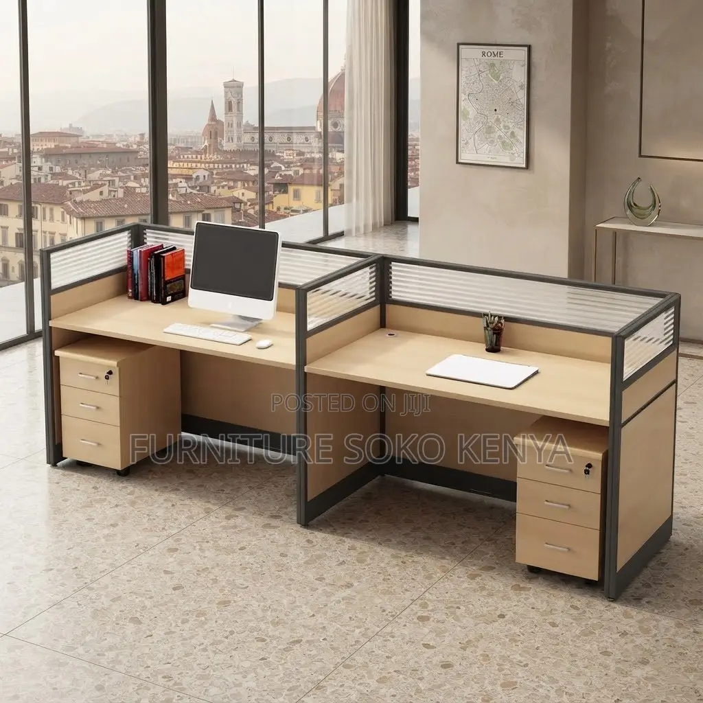 Workstation; 2-Way Users Modular Straight Office Workstation