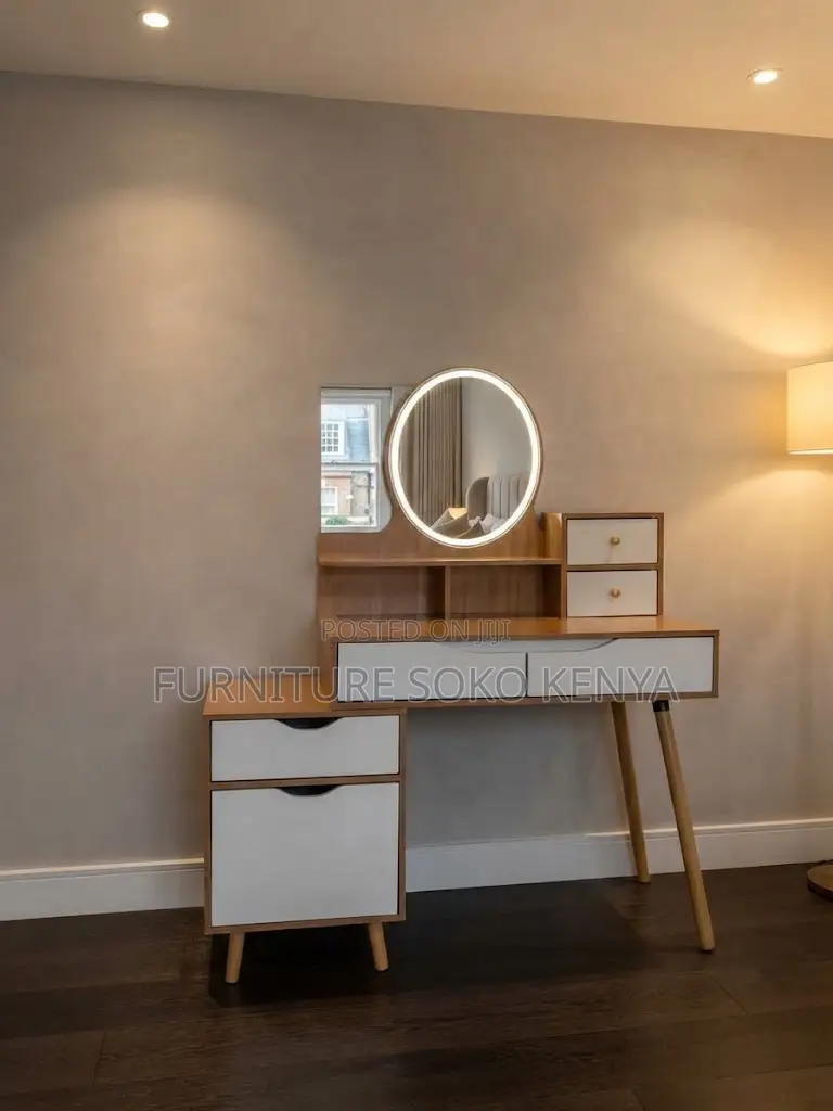 Dressers; Premium MDF Dressing Table Set With Mirror