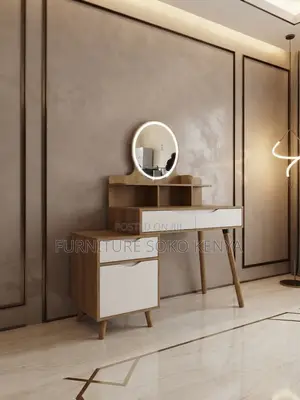 Dressers; Premium MDF Dressing Table Set With Mirror