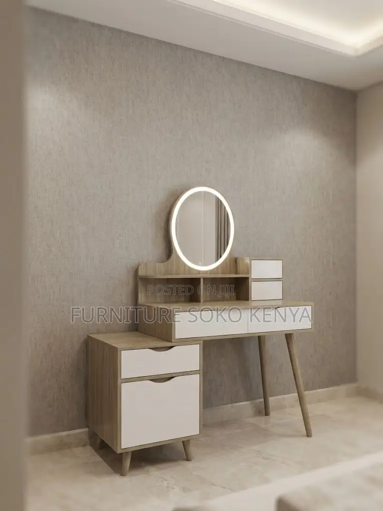 Dressers; Premium MDF Dressing Table Set With Mirror