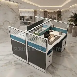 Workstation; Two-Way Modular Office Square Workstation