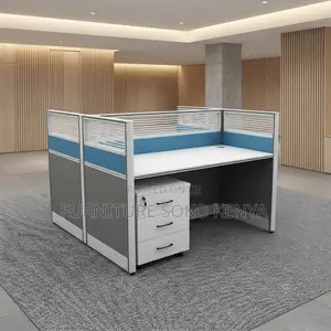 Workstation; Two-Way Modular Office Square Workstation