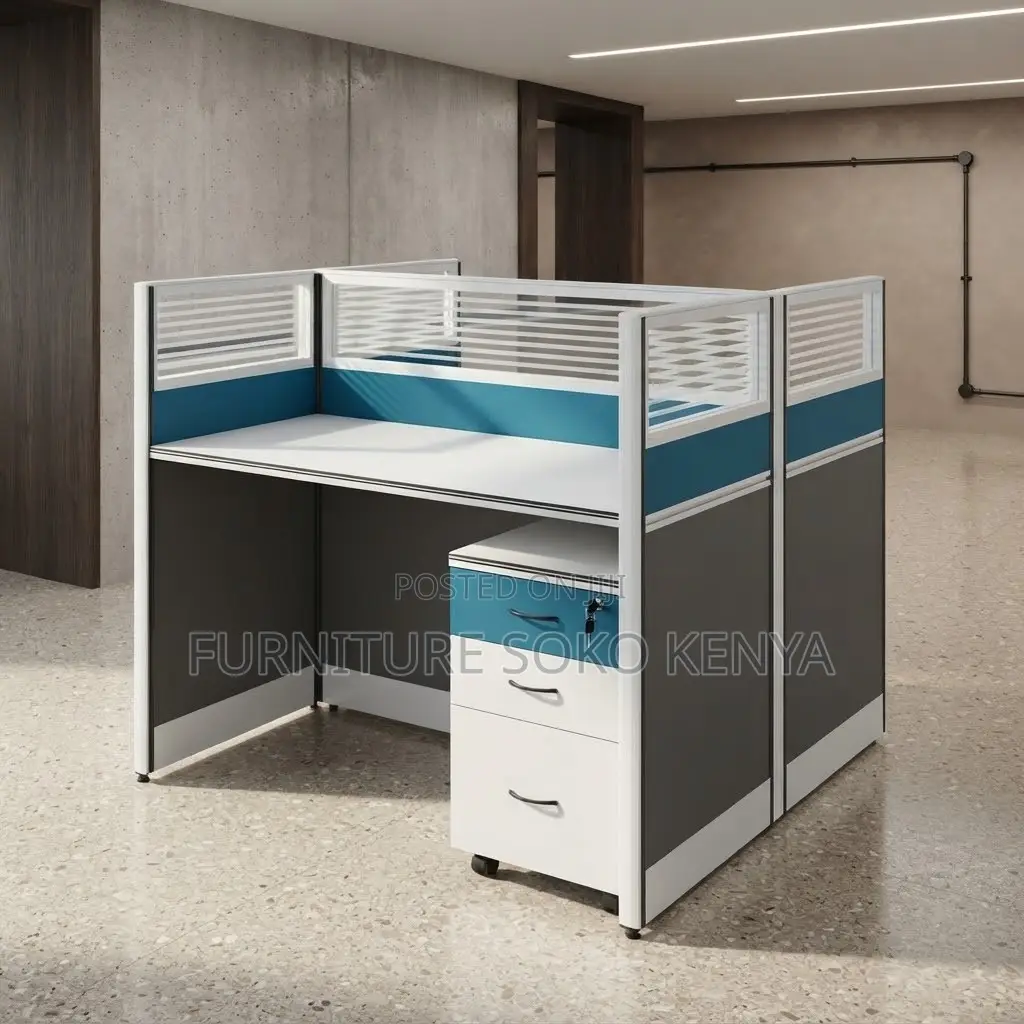 Workstation; Two-Way Modular Office Square Workstation