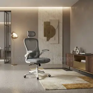 Office Chairs; Gray-White Orthopedic Office Seat