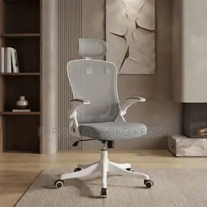 Office Chairs; Gray-White Orthopedic Office Seat