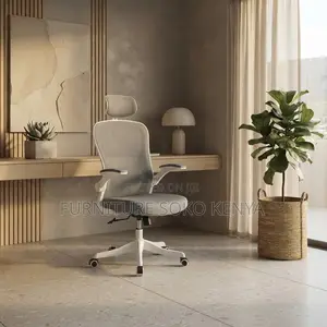 Office Chairs; Gray-White Orthopedic Office Seat