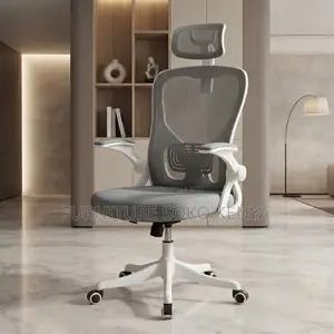Office Chairs; Gray-White Orthopedic Office Seat