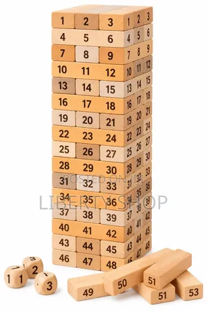 Family Jenga Wooden Blocks Game – Stacking Tower Board Game for Kids