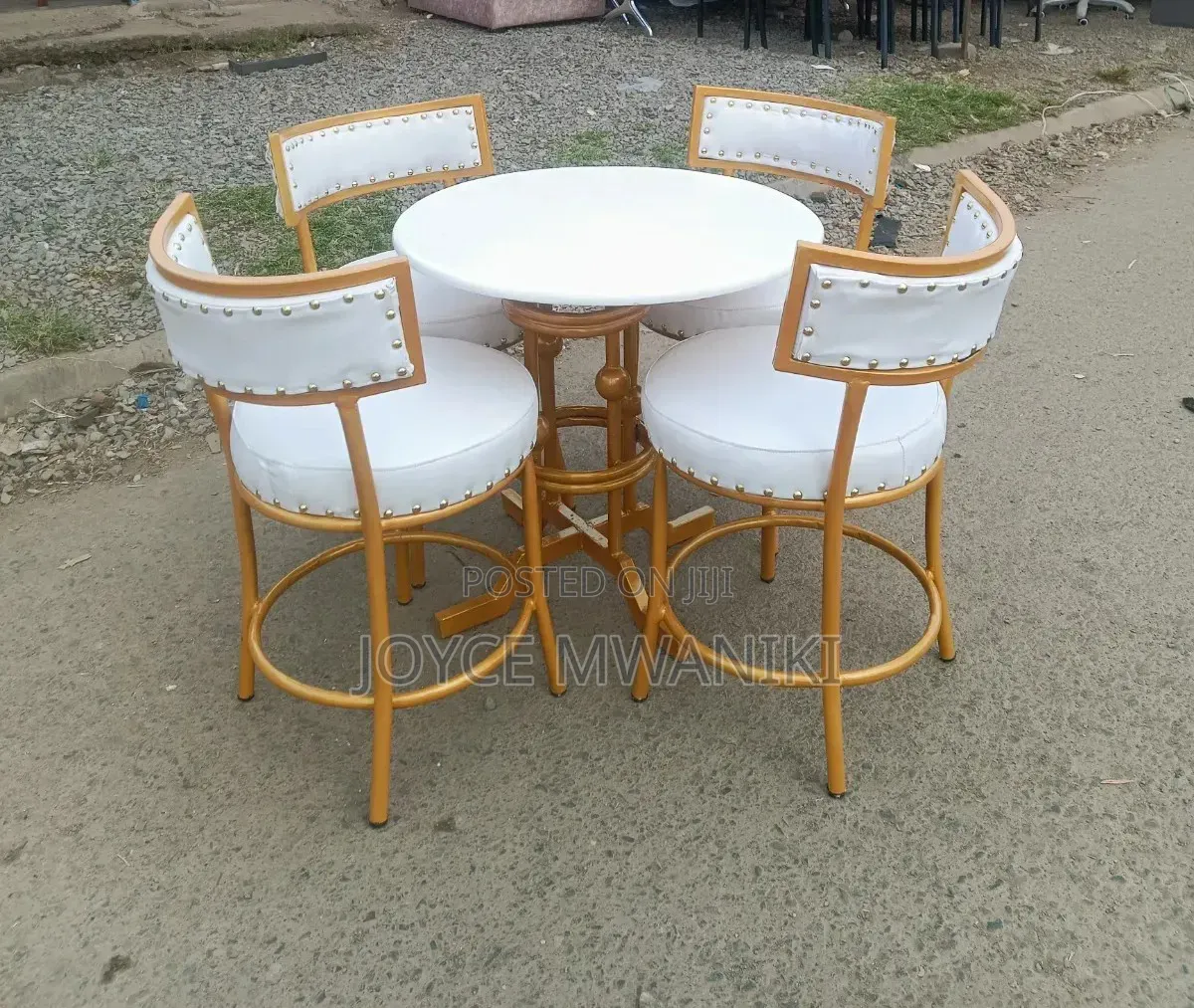Luxury Modern Restaurant Set, With Gold Coated Frame