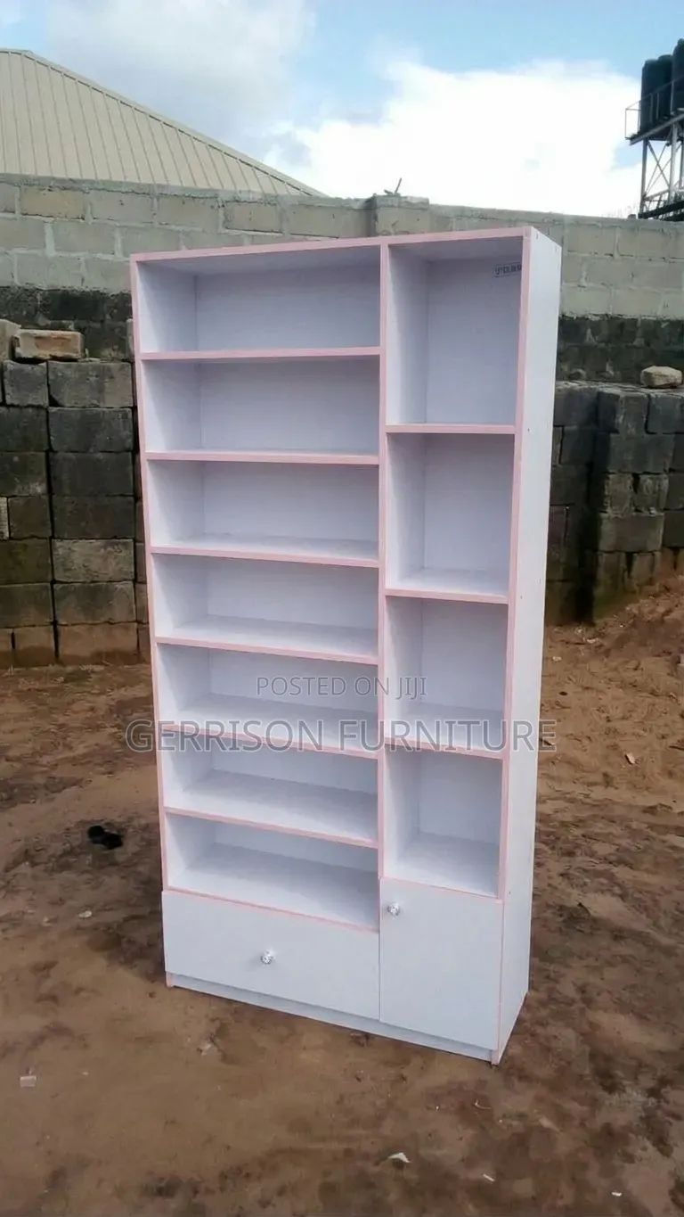 White & Pink Storage Cabinet