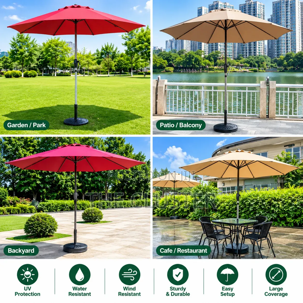 2.7M Parasol Replaceable Cloth Garden Umbrella