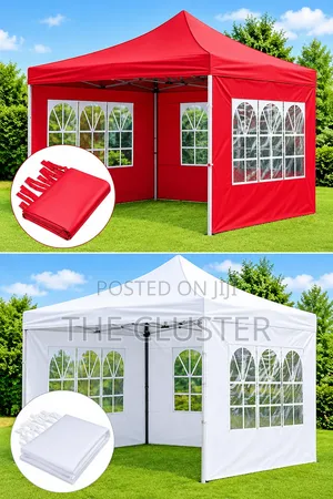 3m*3m Transparent Sides Tent White,red
