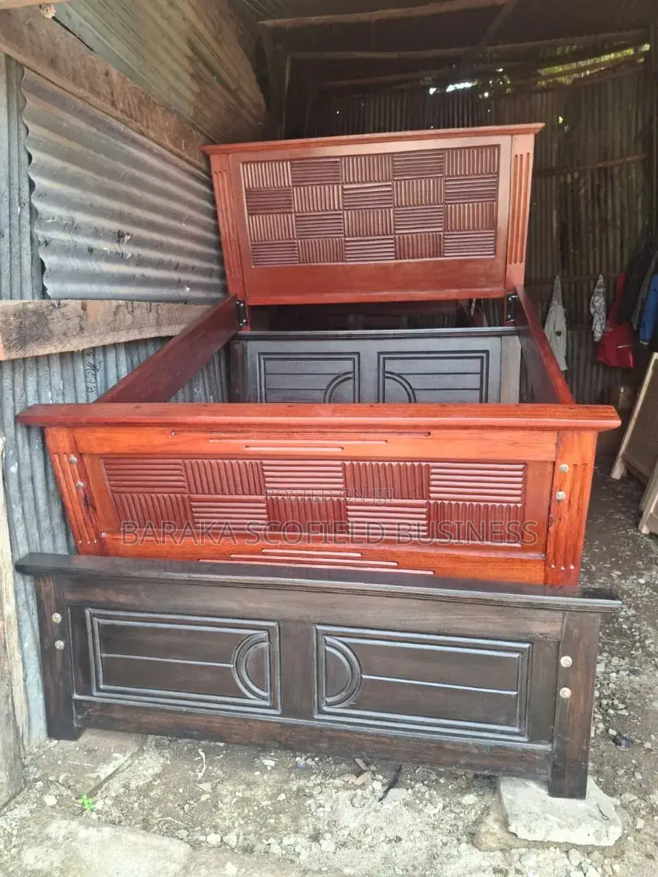 Custom-Made Hardwood Mahogany and Wooden Bed Frames 5 by 6