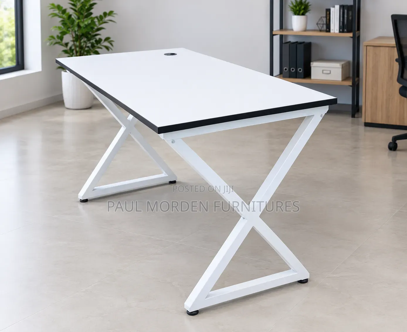 White Standing Mettalic Table
