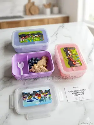 2-Compartment Bento Lunch Box With Spoon & Fork