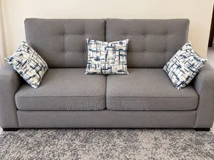 Modern Grey Tufted Sofa- 5 Seater