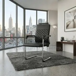 Office Chair; PU Leather Ergonomic Seat With Armrest