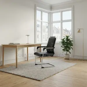 Office Chair; PU Leather Ergonomic Seat With Armrest