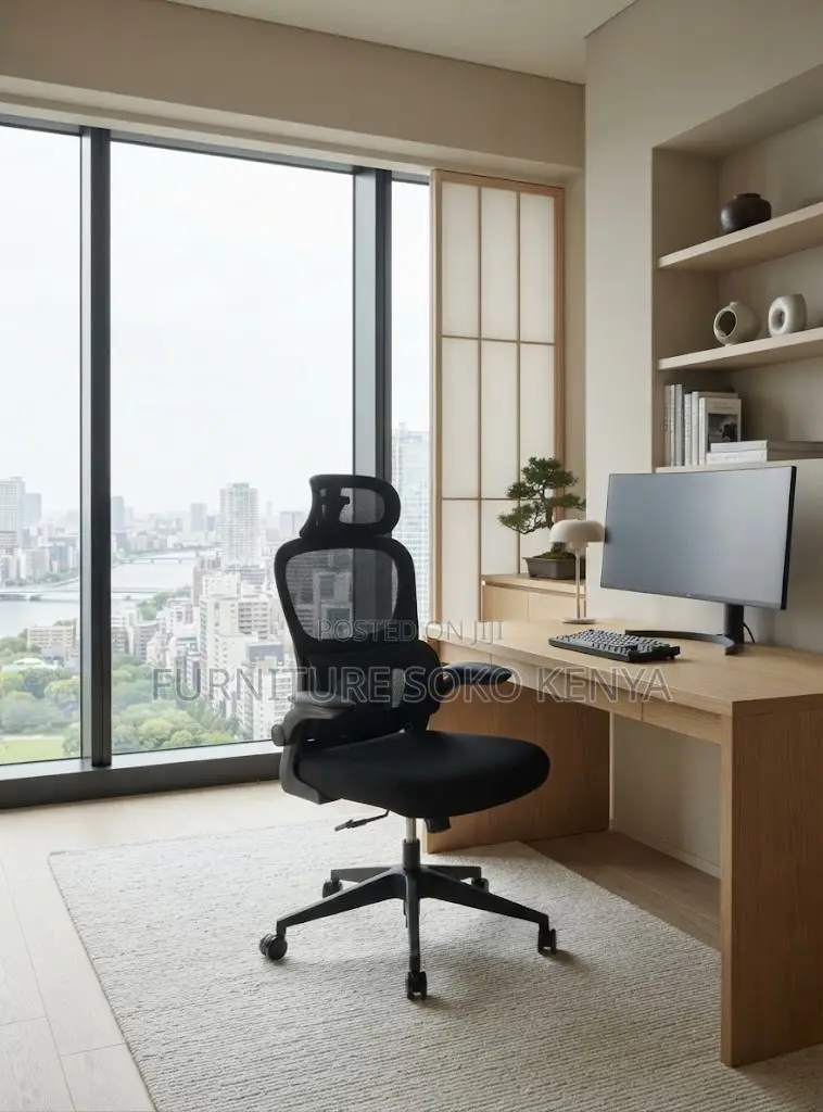 Office Chairs; Ergonomic Posture Support Black Chair.