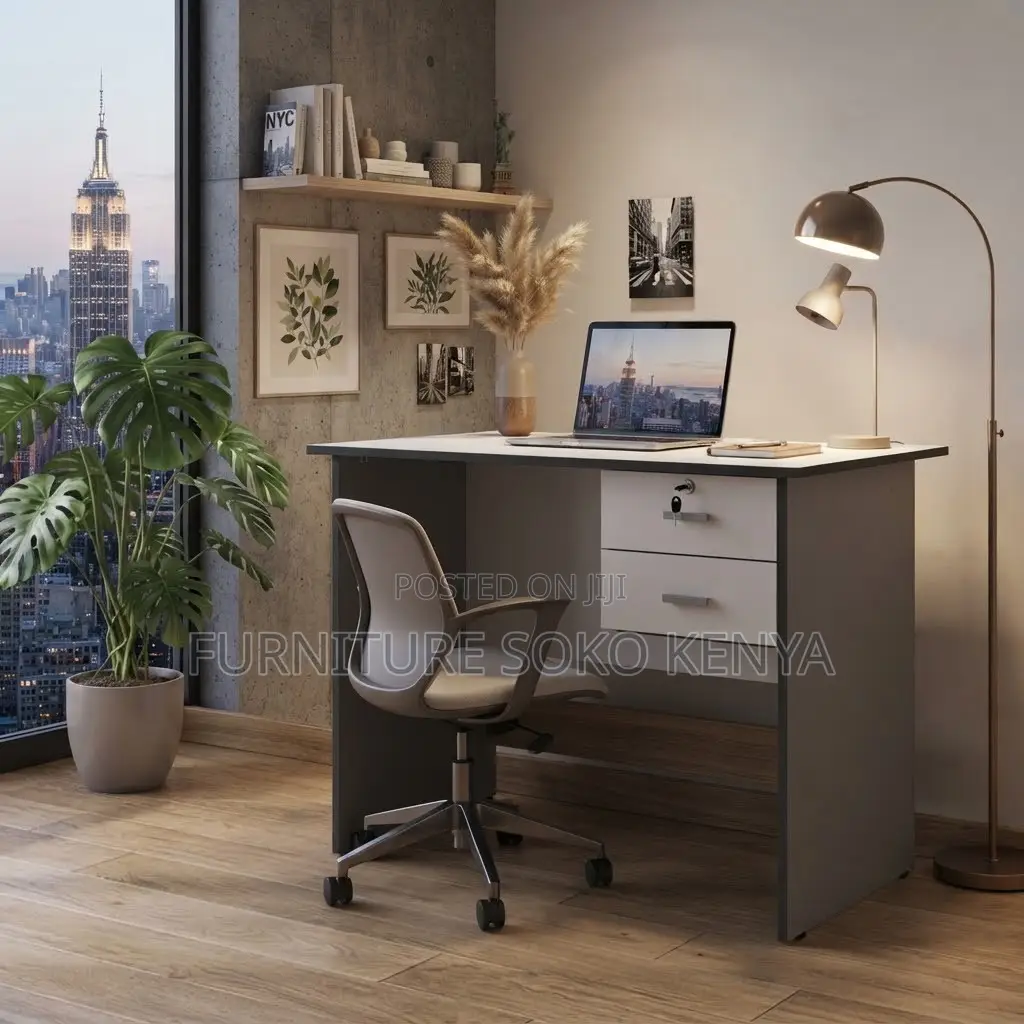 Office Desk; 1200mm Cherry Brown Clerical Study Desk