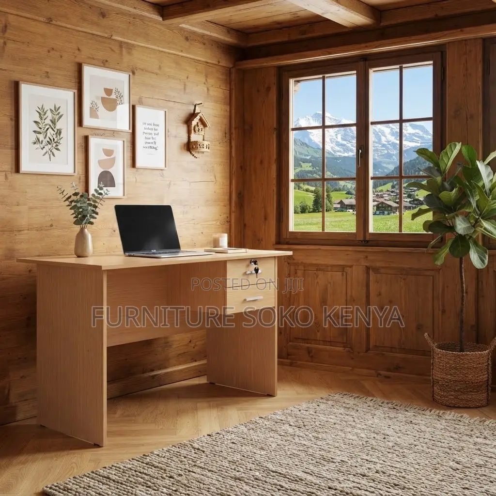 Office Desk; 1200mm Cherry Brown Clerical Study Desk