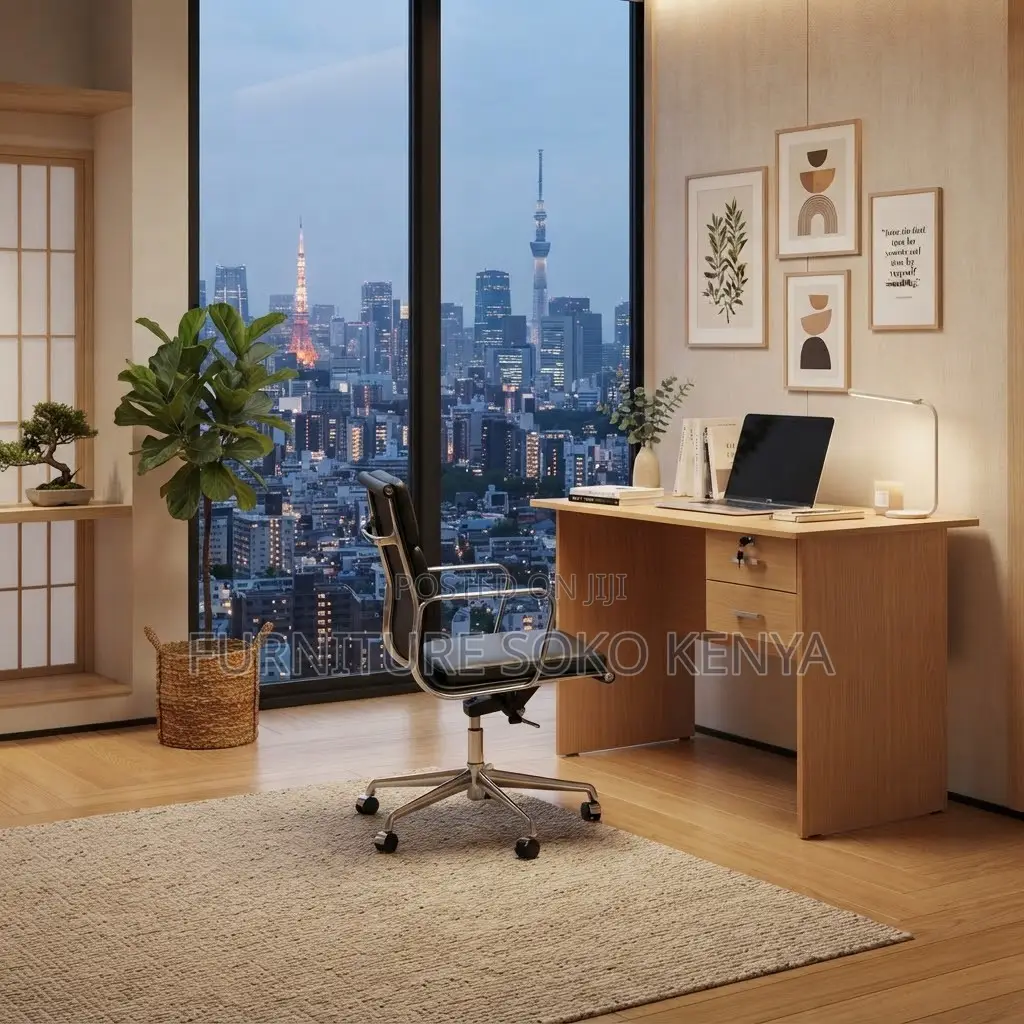 Office Desk; 1200mm Cherry Brown Clerical Study Desk