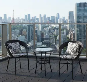 Dining Set; Modern Wicker Rattan Dining Set for Garden and Balcony