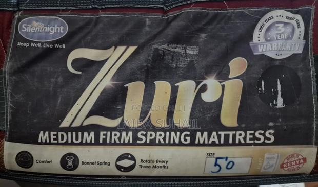 ​Solid Mvule Wood 5x6 Bed + Silentnight Spring Mattress - thumbnail 3
