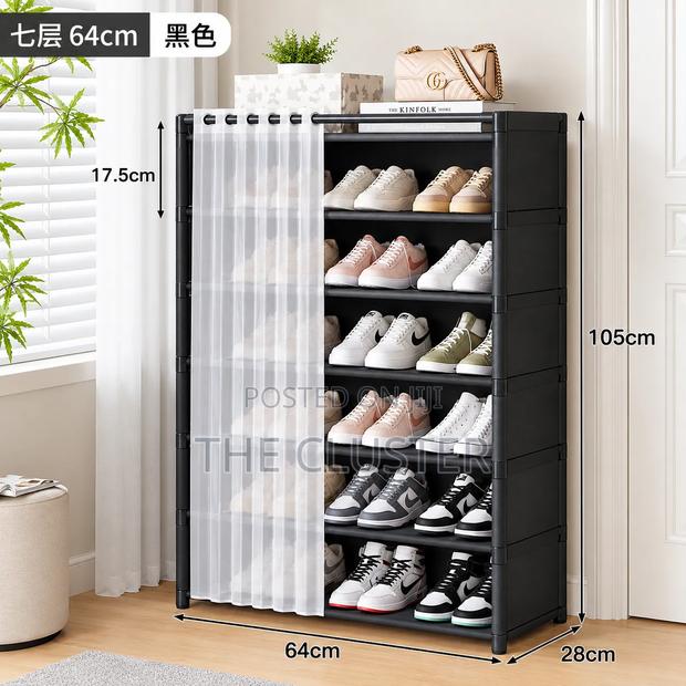 6 Layer Shoerack With Dust Cover - thumbnail 2