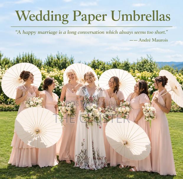 60cm Paper Parasol Umbrella Wedding, Events Prop