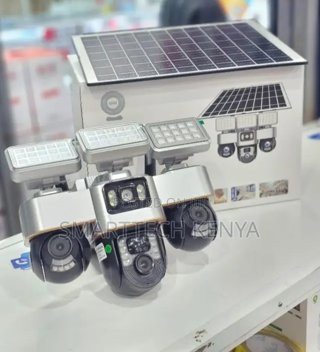 Smart 3 Lens Solar PTZ Camera – 4G SIM Wireless CCTV