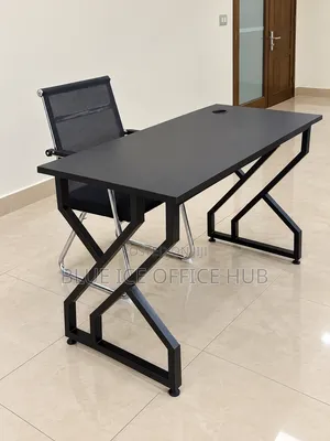 Black Office Desk With Matching Visitor Chair
