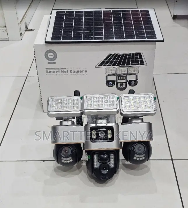 Triple Camera Lens 4G SIM Solar Powered PTZ Surveillance Camera