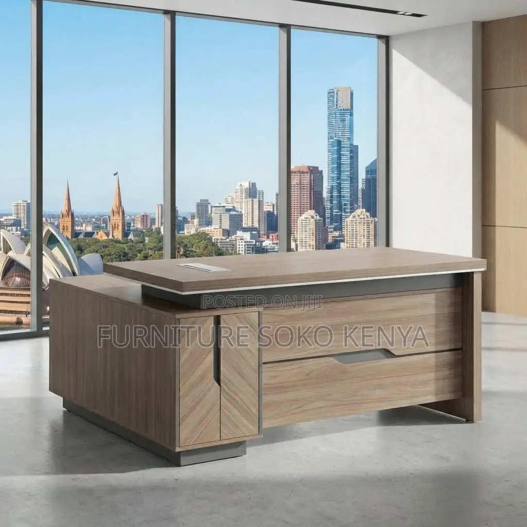 Office Desk; Solid Pure Wood Director's L-Shaped Desk --1800mm