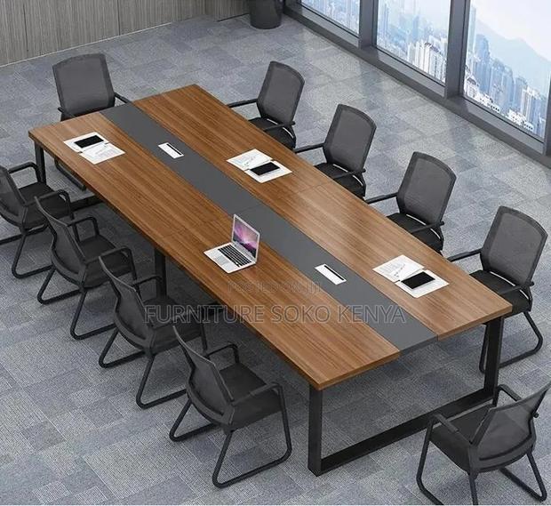 Office Table 2.4M Modern Rectangular Office Boardroom Table - thumbnail 2