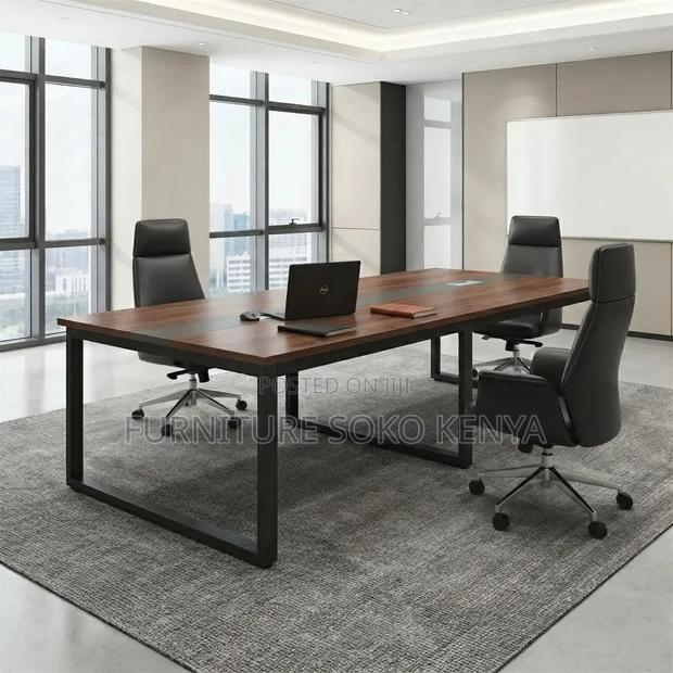 Office Table 2.4M Modern Rectangular Office Boardroom Table - thumbnail 7