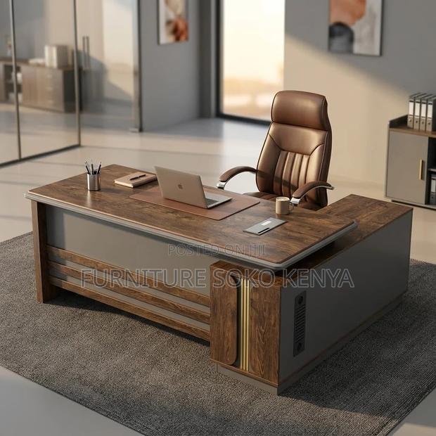 Executive Desk : 1.8M L-Shaped Executive Office Desk
