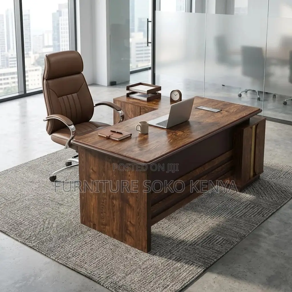 Executive Desk : 1.8M L-Shaped Executive Office Desk