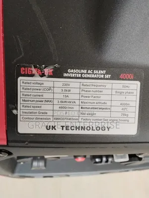 Silent Inverter Generator, Cigma UK 4000i