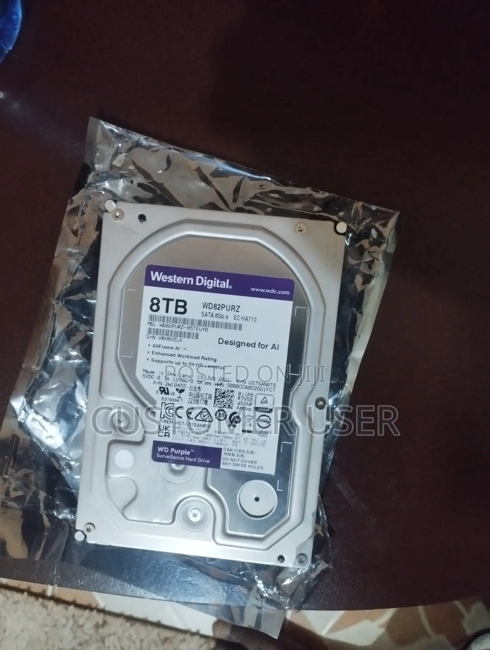 8 TB WD Purple Surveillance HDD