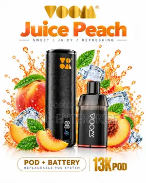 Voom Aura Peach Juice Vape Kit Disposable 13000 Puffs
