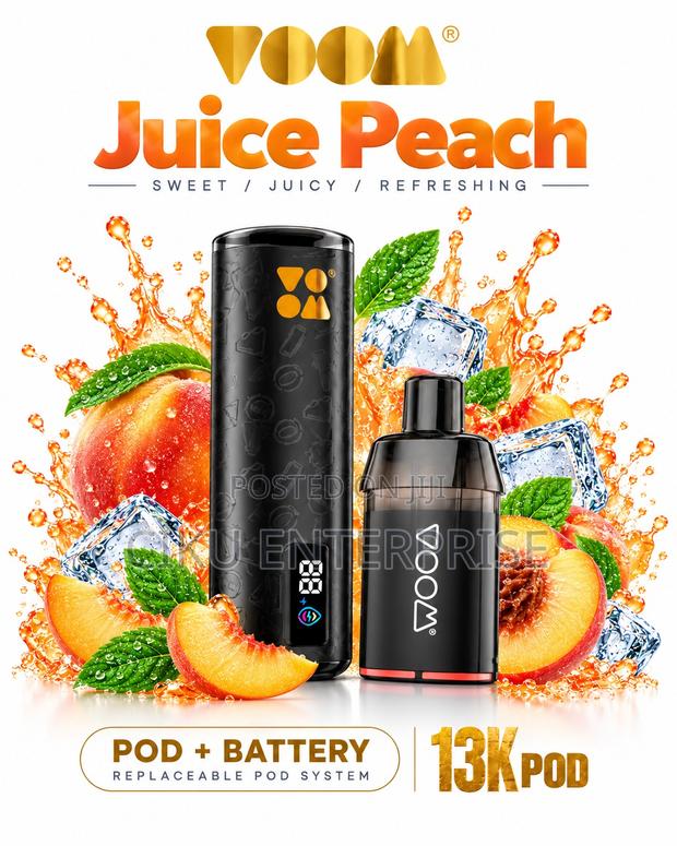 Voom Aura Peach Juice Vape Kit Disposable 13000 Puffs